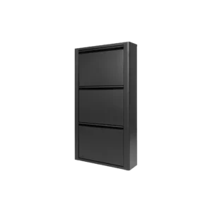 Metal shoe furniture 3 doors Black