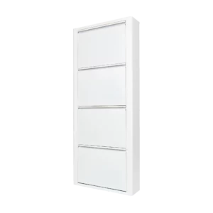 Metallic Shoe Cabinet 4 doors white