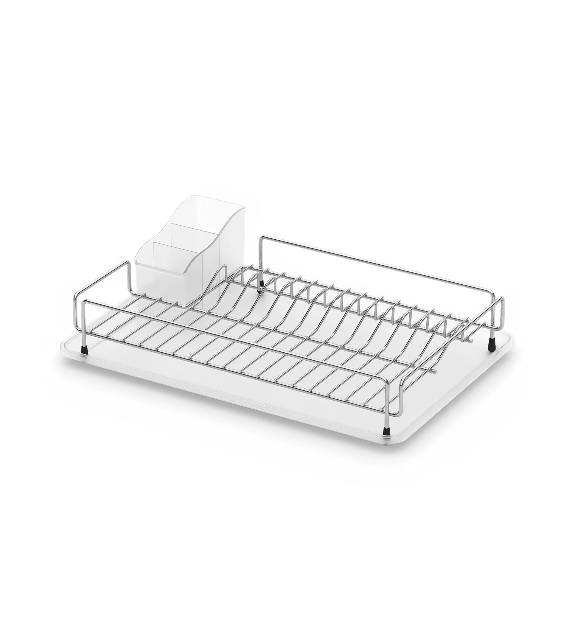 Dish drainer finished in nickel chrome