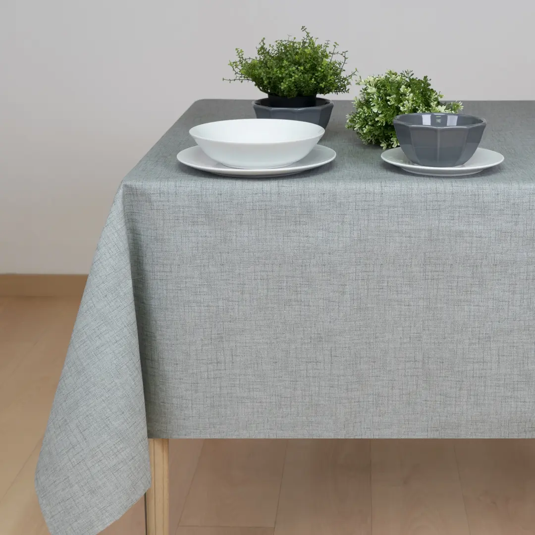 Resinated gray tablecloth 140 x 100 cm Resinated gray tablecloth 140 x 100 cm