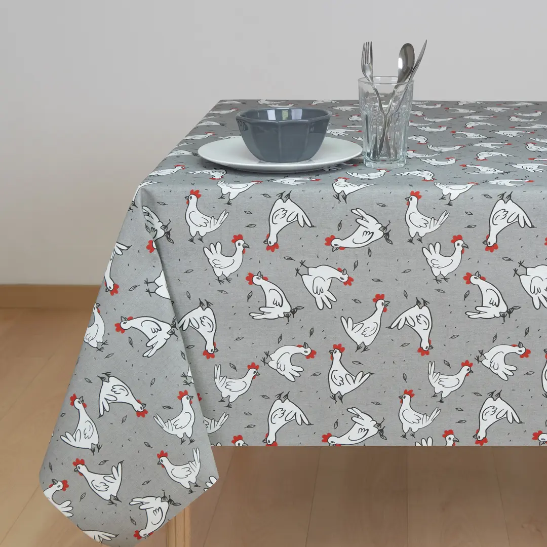Mantel resinado gallinas 145 x 200 cm