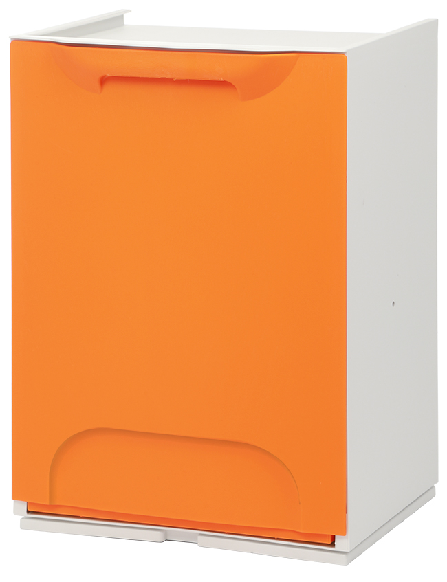 Cubo de reciclaje apilable naranja