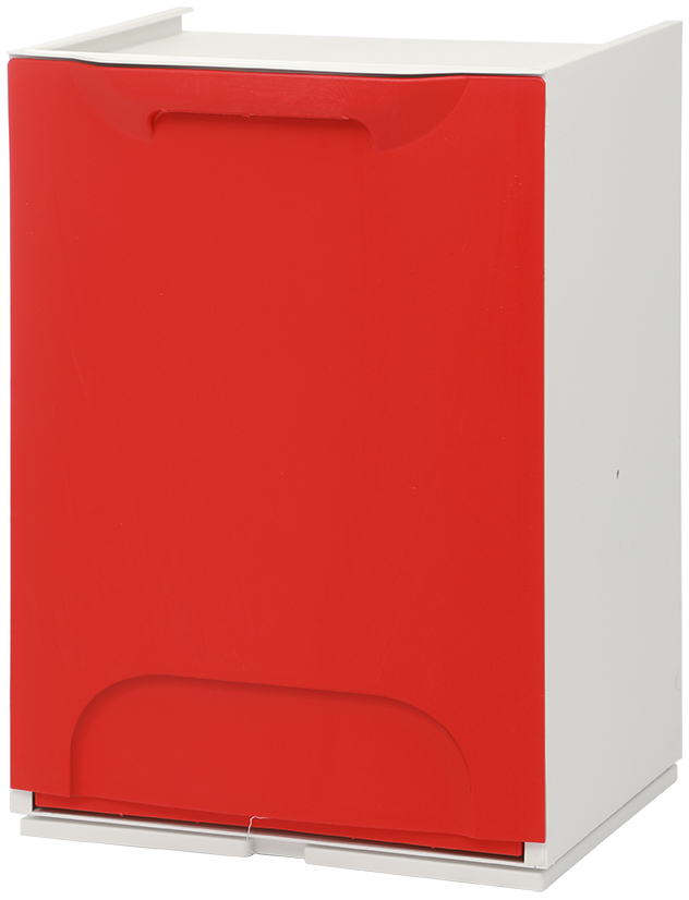 Cubo de reciclaje apilable rojo