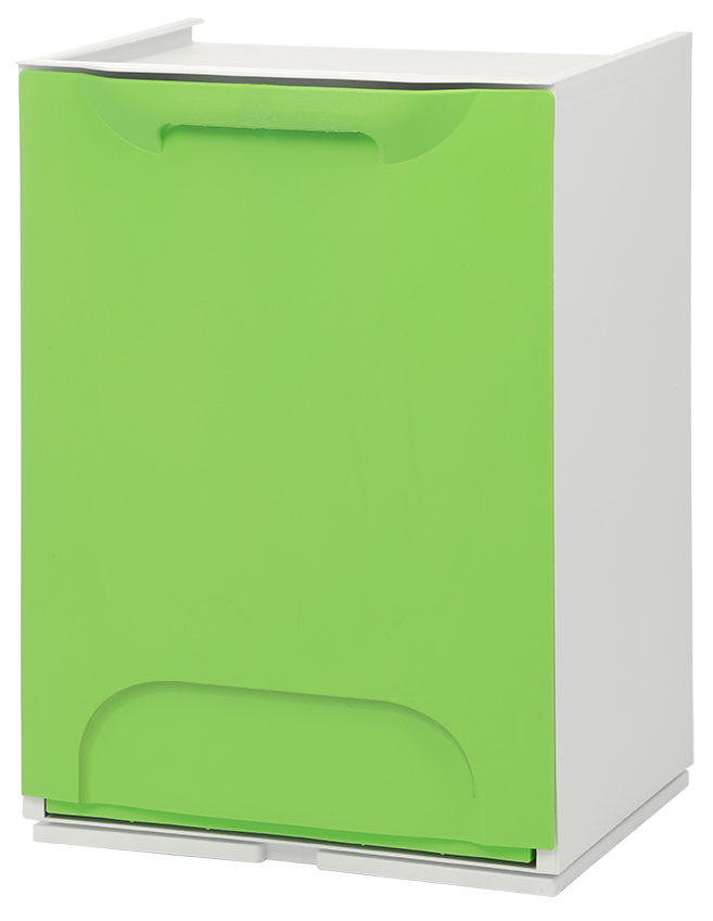 Cubo de reciclaje apilable verde