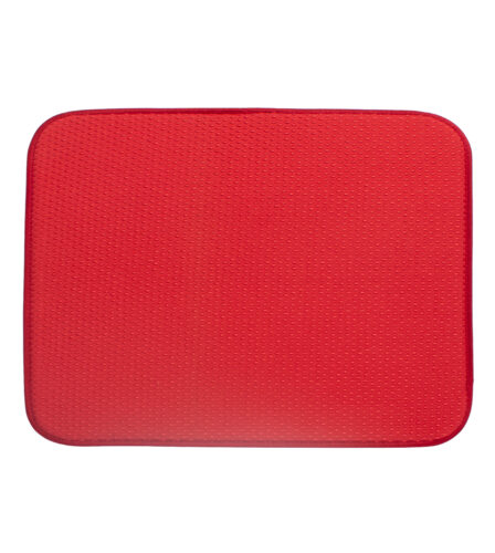 Red microfiber draining mat